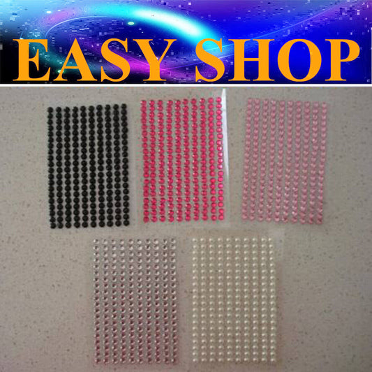 200 4MM RHINESTONE DIAMANTE PEARL DIY STICKER WEDDING INVITATION IPHONE ENVELOPE