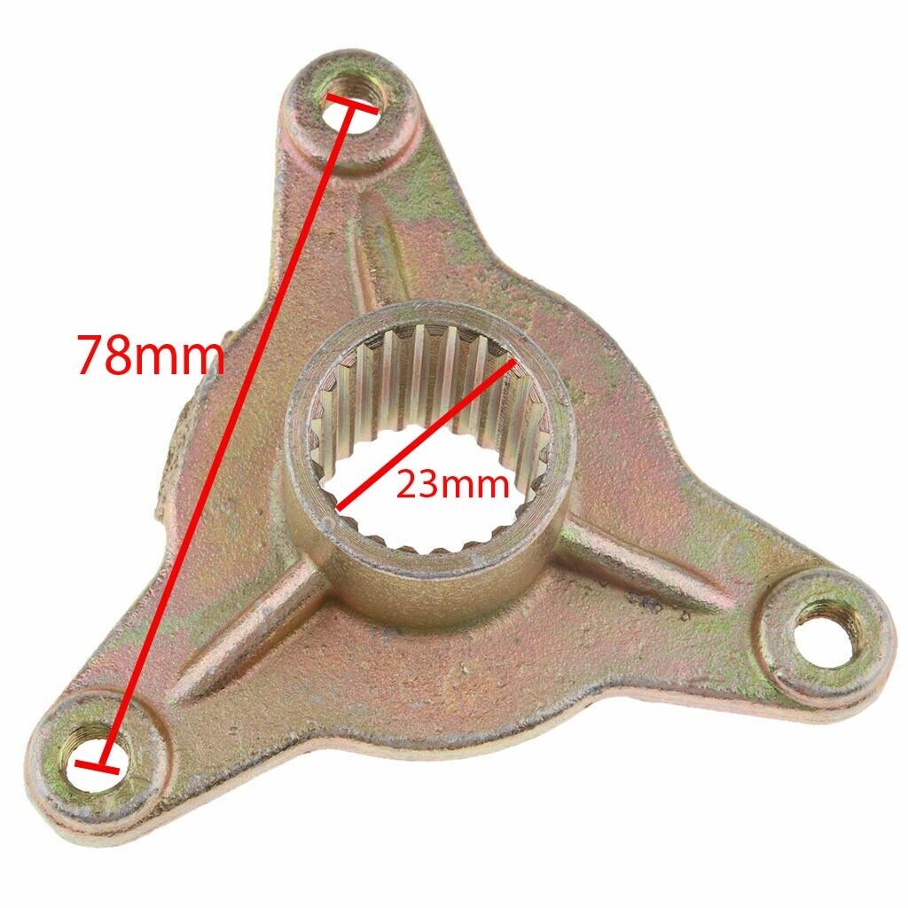 2Pcs 3 Stud 23 Tooth Spline Wheel Rear Axle Hub 125cc 110cc Quad Bike ATV Buggy