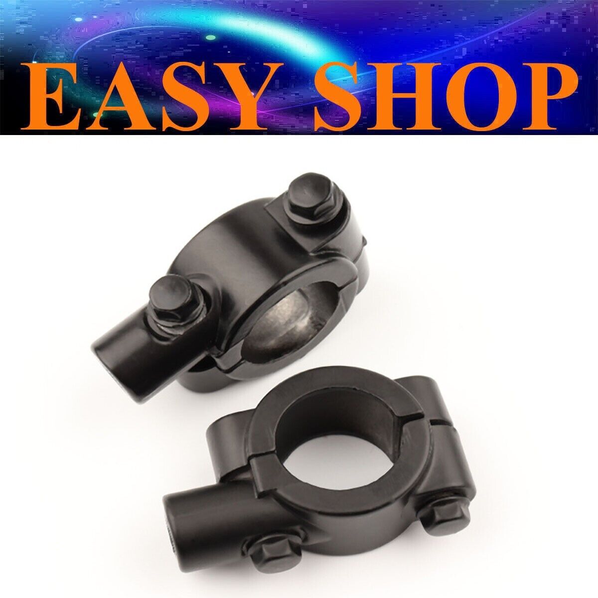 2Pcs 10mm Handle Bar Mirror Mount Clamp 50cc 90cc 110cc 125cc DIRT PITPRO BIKE