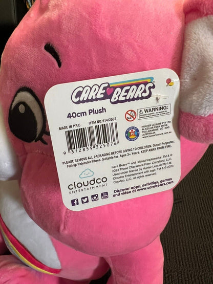 New Licensed 40cm Care Bears Unlock The Magic Plush Soft Toy Cheer Bear Pink