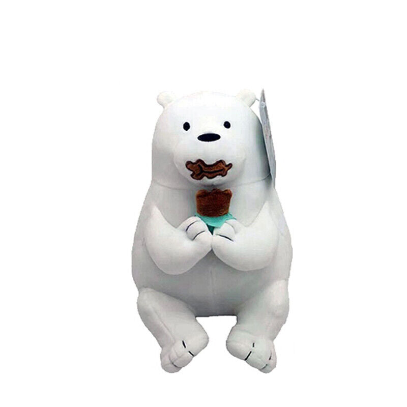 Brand New Licensed We Bare Bears Panda Ice Bear Grizzly Plush Soft Toy 25cm