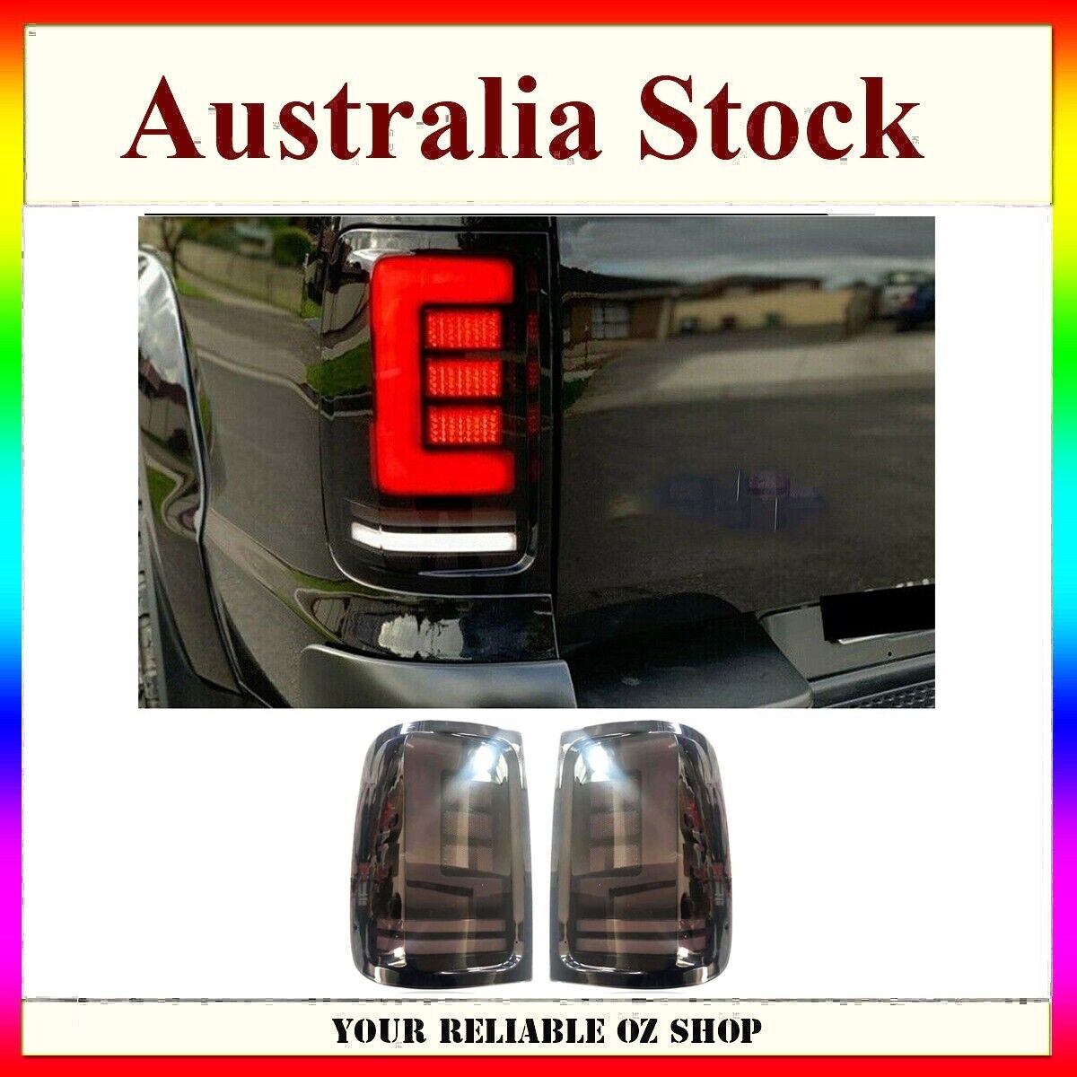 Smoked LED Tail Lights With Sequential Indicator For Volkswagen Amarok 08-20