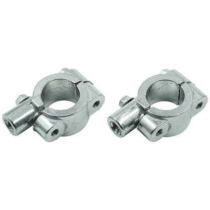 10mm UNIVERSAL Chrome Silver Handle Bar Mirror Mount Clamp DIRT PIT PRO ATV Bike