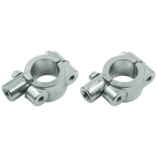 10mm UNIVERSAL Chrome Silver Handle Bar Mirror Mount Clamp DIRT PIT PRO ATV Bike
