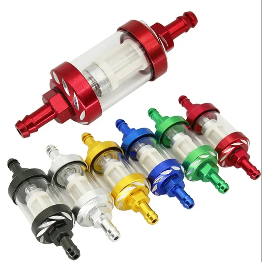 INLINE 8MM Petrol Fuel Filter Glass For 50cc 110cc 125cc ATV QUAD BUGGY PIT BIKE