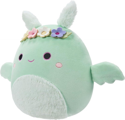 Squishmallows Original 7.5-Inch - Tove the Mint Green Mothman with Flower Crown