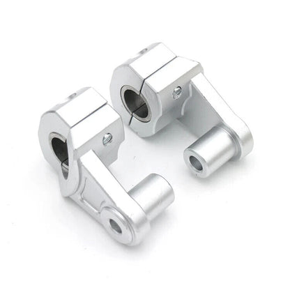 Silver A Pair 22mm 28mm Motorcycle HandleBar Handle Fat Bar Mount Clamps Riser