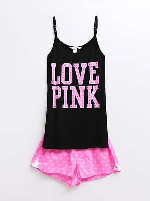 Brand New Lady Women Girl Summer Pajamas Sleepwear Pink Brown Size 8 10