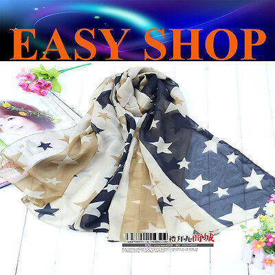 Lady Women Fashion Stole Printing Thin Scarf Cape Shawl Star Winter Spring Wrap