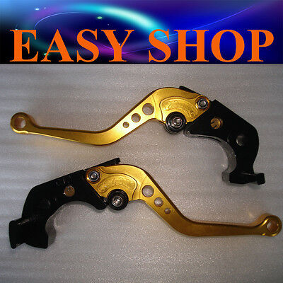 RED GOLD CNC KAWASAKI BRAKE CLUTCH LEVER ZX1400 ZX14R ZZR1400 GTR BIKE CONCOURS