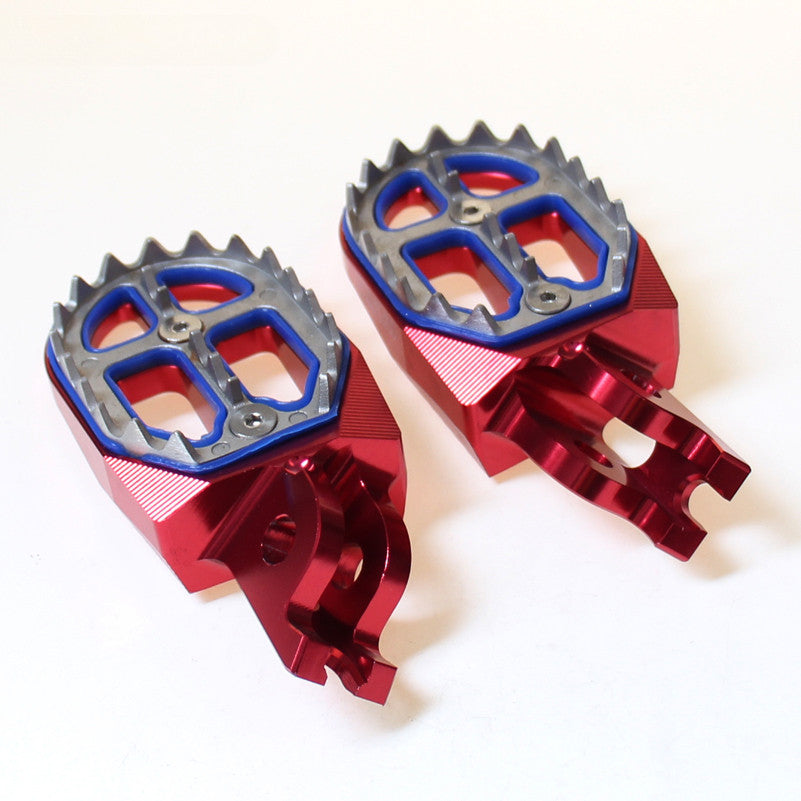 Motorcycle Wide Foot Peg Rest Pedal For Honda CR 125 250 500 CRF 250R 450R Red