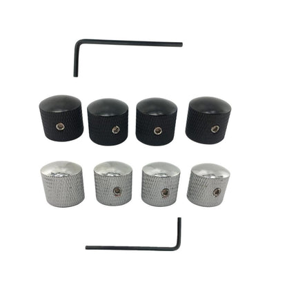 4pcs Set Electric Guitar Volume Tone Control Dome Knobs Metal Potentiometer Caps
