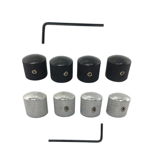 4pcs Set Electric Guitar Volume Tone Control Dome Knobs Metal Potentiometer Caps