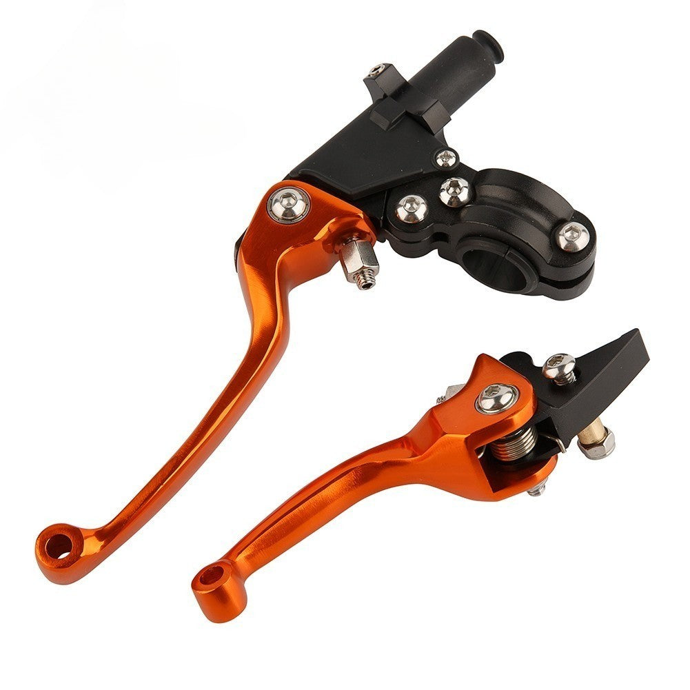 Motorcycle Orange Unbreakable Adjustable Brake Clutch Perch Levers Shorty New
