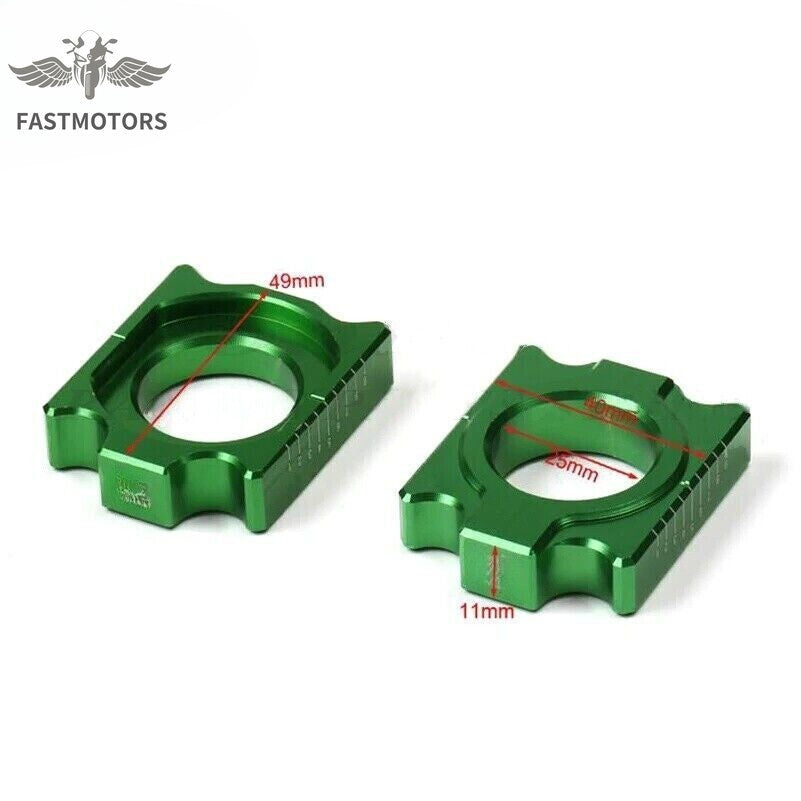 Motorcross Chain Adjuster Rear Axle Block Kit for KX125 KX250F 2004-2015 Fit KXF