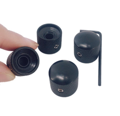 4pcs Set Electric Guitar Volume Tone Control Dome Knobs Metal Potentiometer Caps