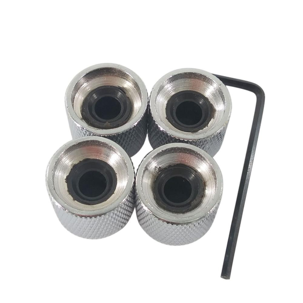 4pcs Set Electric Guitar Volume Tone Control Dome Knobs Metal Potentiometer Caps
