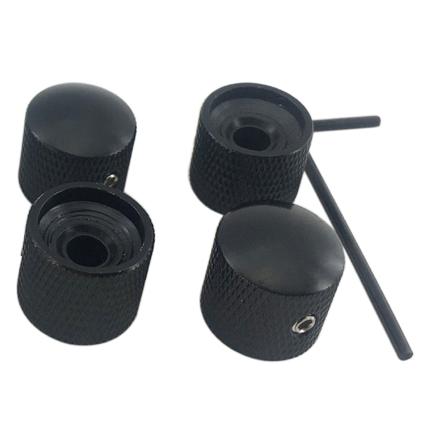 4pcs Set Electric Guitar Volume Tone Control Dome Knobs Metal Potentiometer Caps