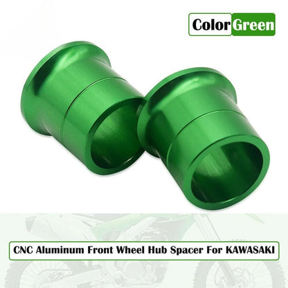 Green Front Rear Wheel Hub Spacer Kit For Kawasaki KLX450R KLX450F Pit Bike