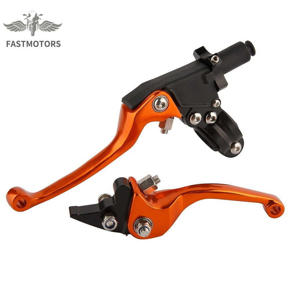 Motorcycle Orange Unbreakable Adjustable Brake Clutch Perch Levers Shorty New