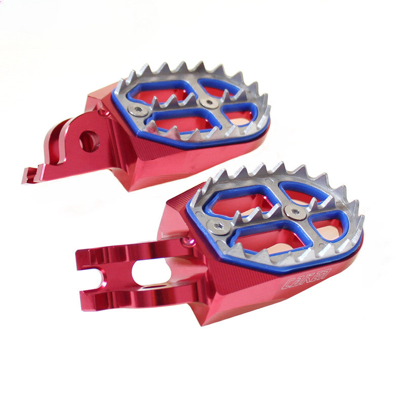 Motorcycle Wide Foot Peg Rest Pedal For Honda CR 125 250 500 CRF 250R 450R Red