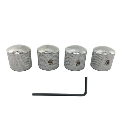 4pcs Set Electric Guitar Volume Tone Control Dome Knobs Metal Potentiometer Caps