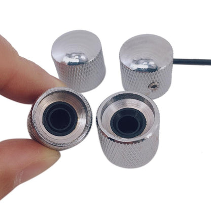 4pcs Set Electric Guitar Volume Tone Control Dome Knobs Metal Potentiometer Caps