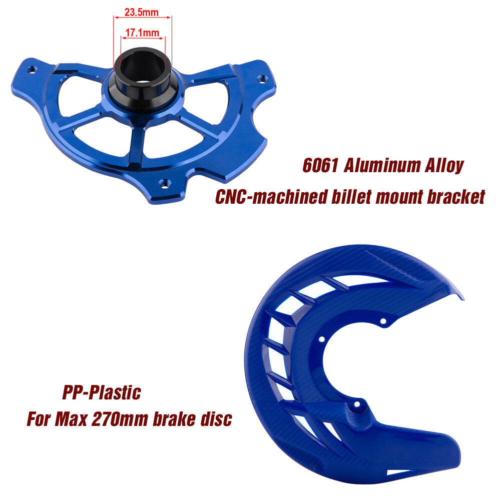 Blue New Front Axle Front Brake Disc Guard 17mm For Yamaha WR250R 2008-2020