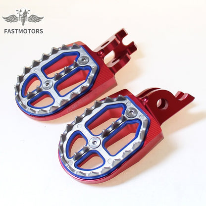 Motorcycle Wide Foot Peg Rest Pedal For Honda CR 125 250 500 CRF 250R 450R Red