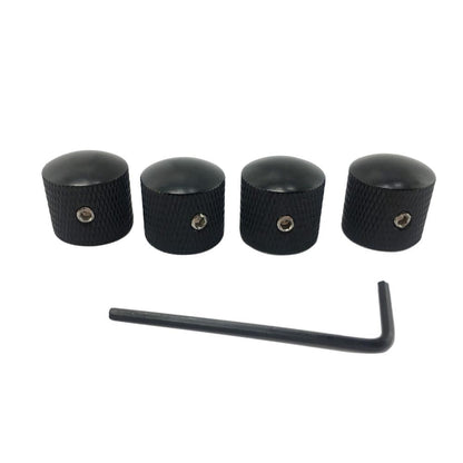 4pcs Set Electric Guitar Volume Tone Control Dome Knobs Metal Potentiometer Caps